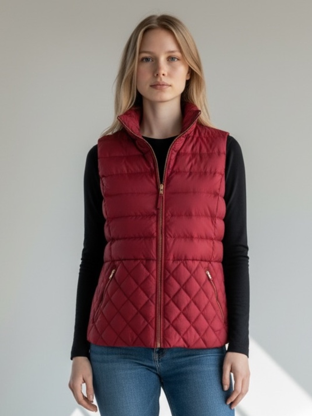 TALBOTS Women’s Puffer Vest Down Nylon Excellent Condition Like New Size L